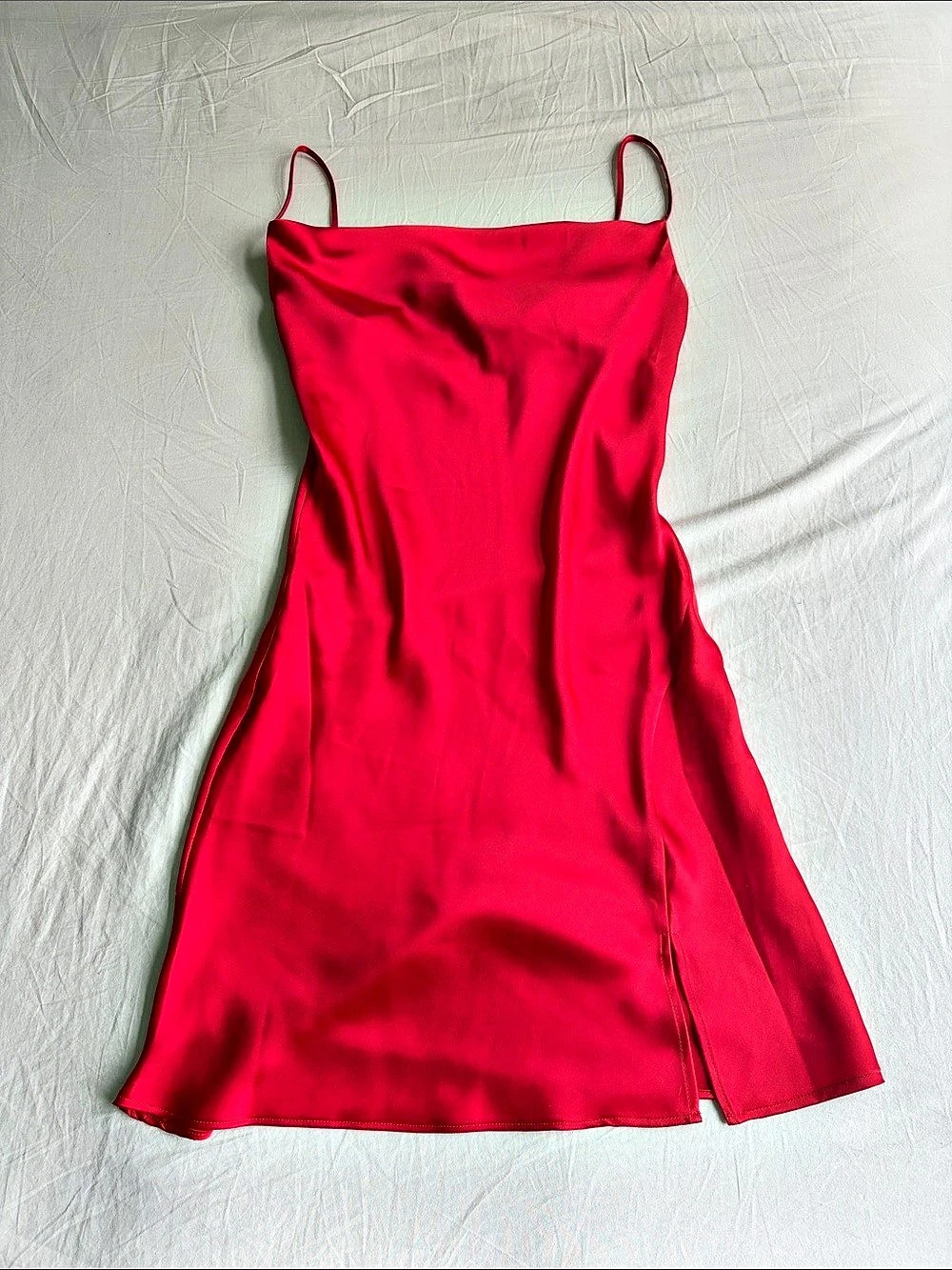 Dynamite Red Mini Slip Dress Size XS NWT
